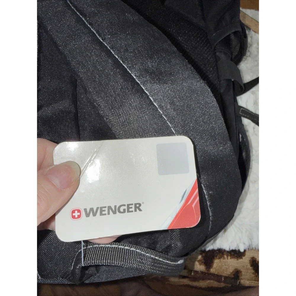 NWT Swiss‎ Gear By Wenger #9350  Backpack Black & Black NEW. 5279